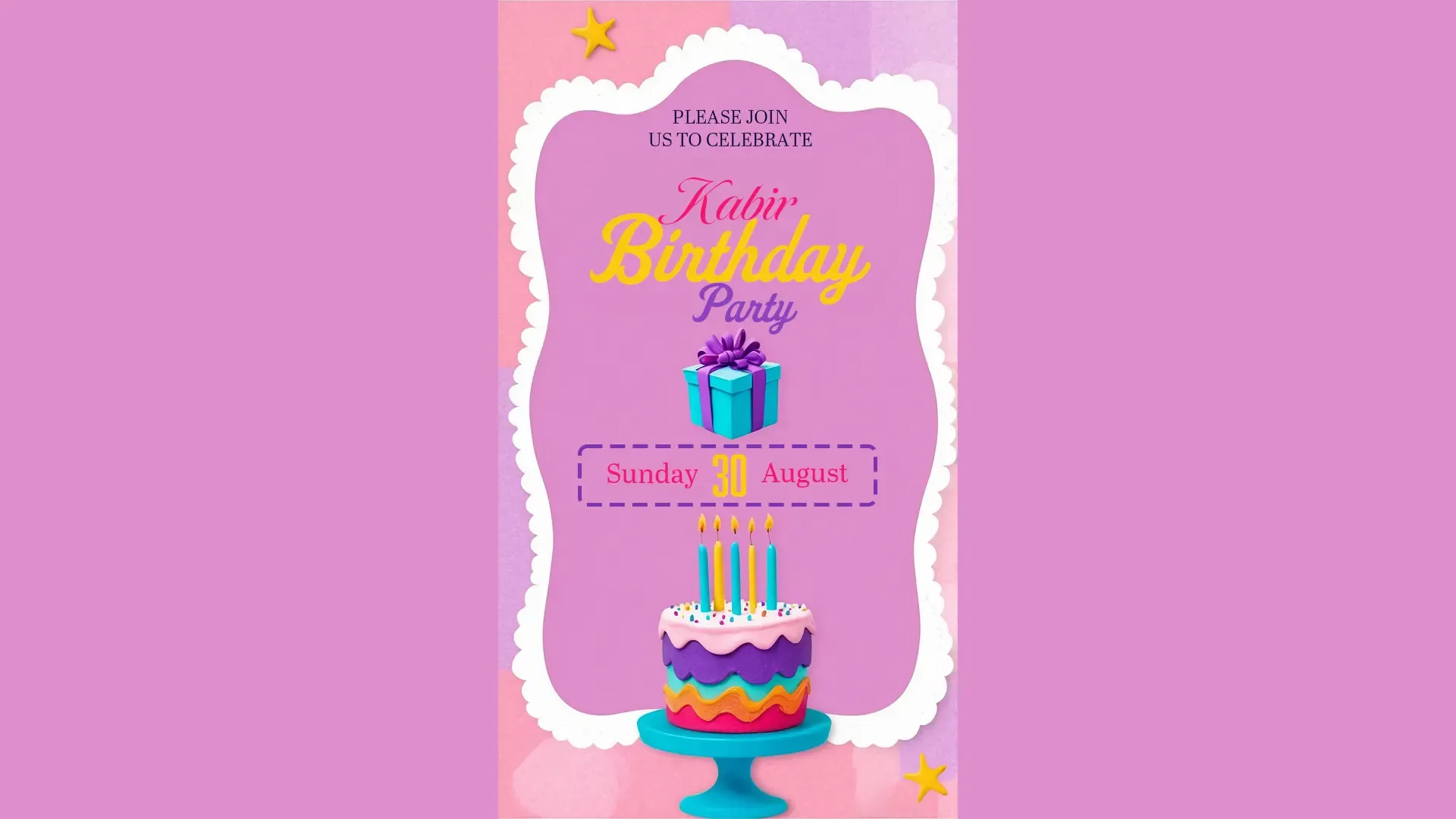 Colorful Birthday Cake Theme Birthday Party Invitation Card for Instagram Story